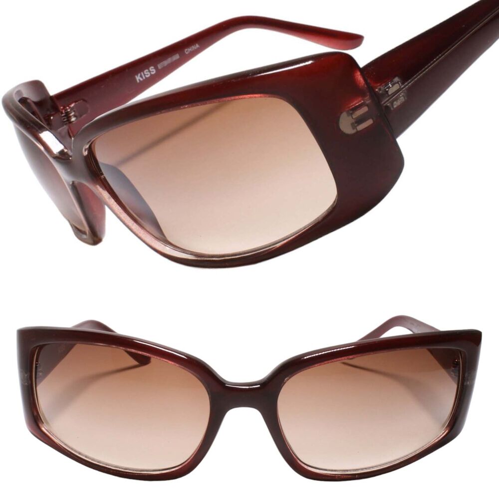 Genuine Vintage Deadstock Bold Thick Frame Rectangle Brown Sunglasses